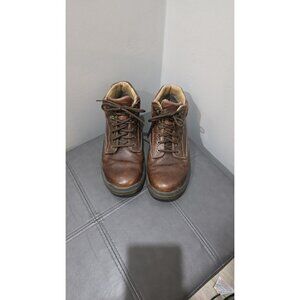 J&M Boots Sheepskin Dual Width Waterproof Brown Leather Boots Mens Size 10M